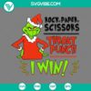 Grinch Rock, Paper Scissors Throat Punch I Win SVG File with vintage design, ideal for holiday crafts and projects.