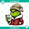 Grinch San Francisco 49ers themed Starbucks drink PNG files with festive holiday design elements.