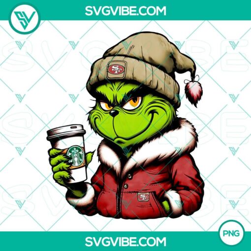 grinch san francisco 49ers drink starbucks png mockup