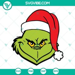 Christmas, SVG Files, Grinch Santa Hat Christmas SVG Download PNG DXF EPS 24