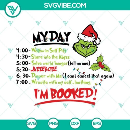 grinch schedule svg grinch my day i m booked svg grinch christmas schedule svg 8 mockup