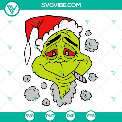 grinch smoking svg grinch cannabis svg christmas weed joint svg christmas weed svg png dxf eps 6 mockup