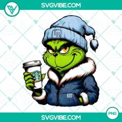 Grinch themed Tampa Bay Rays baseball drink Starbucks PNG download with a holiday twist, perfect for festive season fans.