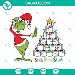 Christmas, SVG Files, Grinch Toilet Paper Christmas Tree SVG Files, 2022 Stink 2