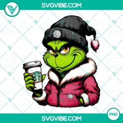 Grinch Toronto Raptors themed Starbucks drink PNG files, perfect for holiday season.