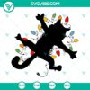 Griswold cat tangled in Christmas lights SVG file inspired by National Lampoon's, perfect for holiday crafting.