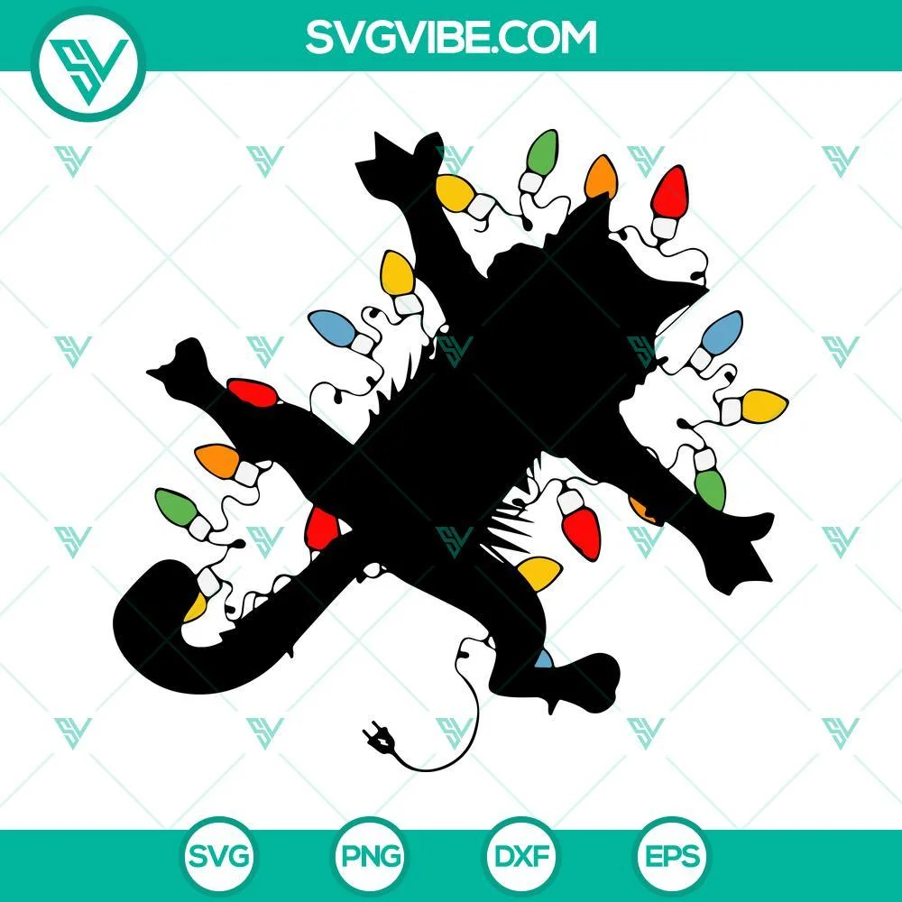 Christmas, Disney, SVG Files, Griswold Cat With Christmas Lights SVG File, 1