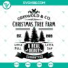 Griswold Christmas Tree Farm SVG design with Christmas elements, perfect for holiday crafting. SVG download available.