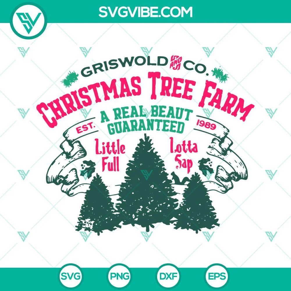 Christmas, SVG Files, Griswold Co Christmas Tree Farm SVG File PNG DXF EPS 1