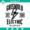 Griswold Electric Co SVG images featuring Clark Griswold for Christmas Vacation. Festive and nostalgic design perfect for holiday crafting.