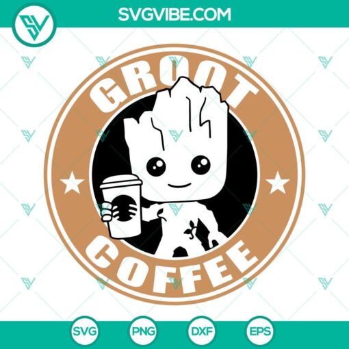 groot coffee svg baby groot starbucks logo svg guardians of galaxy coffee svg png dxf eps cricut 4 mockup