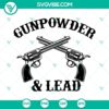 Funny gun SVG design featuring gunpowder and lead elements. Unique SVG files for crafting projects.