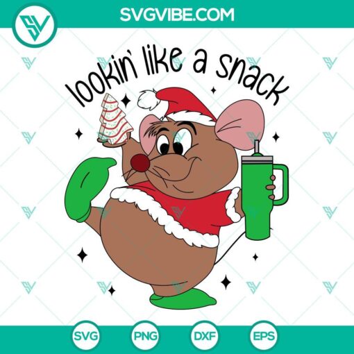 gus gus lookin like a snack svg gus gus mouse christmas tree cake svg disney christmas svg mockup