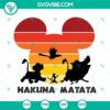 Hakuna Matata Mickey Mouse Head SVG bundle featuring Lion King and animal-inspired designs for digital use.