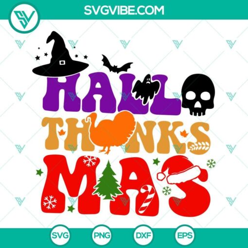 hallothanksmas svg happy hallothanksmas bundle svg png dxf eps cut file 2 mockup