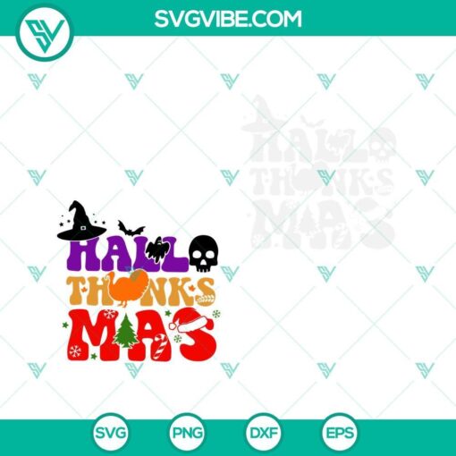 hallothanksmas svg happy hallothanksmas bundle svg png dxf eps cut file 3 mockup