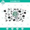 Halloween Bad Bunny Starbucks Cup SVG featuring a Bad Bunny Pumpkin Skeleton design for download. Great for spooky seasonal projects.