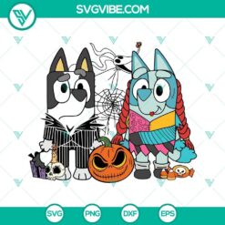 Halloween Bluey Jack &amp; Sally SVG Download, Bluey The Nightmare Before
