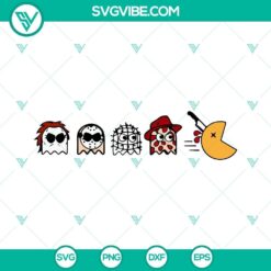 Halloween Characters Pacman SVG Image, Horror Character Pacman SVG Download,