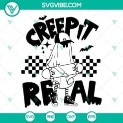 Halloween, SVG Files, Halloween Creep It Real Ghost Skateboard SVG Image PNG 2