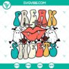 Halloween ghost SVG file with "Freak in the Sheets" text design, suitable for digital crafting projects.