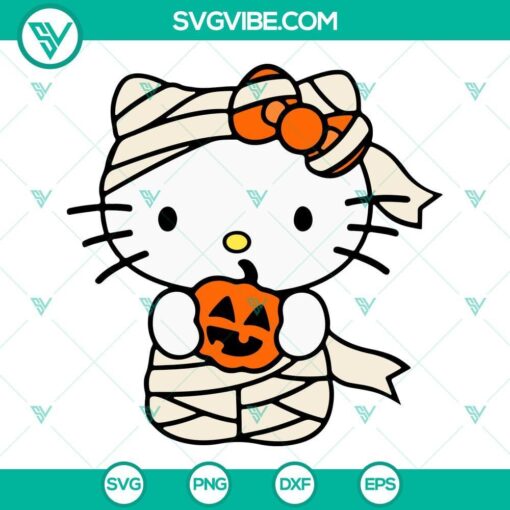 halloween hello kitty svg bundle hello kitty pumpkin svg boo kitty cat svg 4 mockup