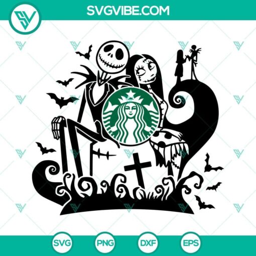 halloween jack and sally starbucks cup svg full wrap for starbucks cold cup svg 2 mockup