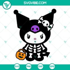 Cartoons, Halloween, SVG Files, Halloween Kuromi & My Melody Skeleton SVG 1