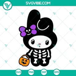 halloween kuromi my melody skeleton svg sanrio friends halloween svg png dxf eps files 9 mockup