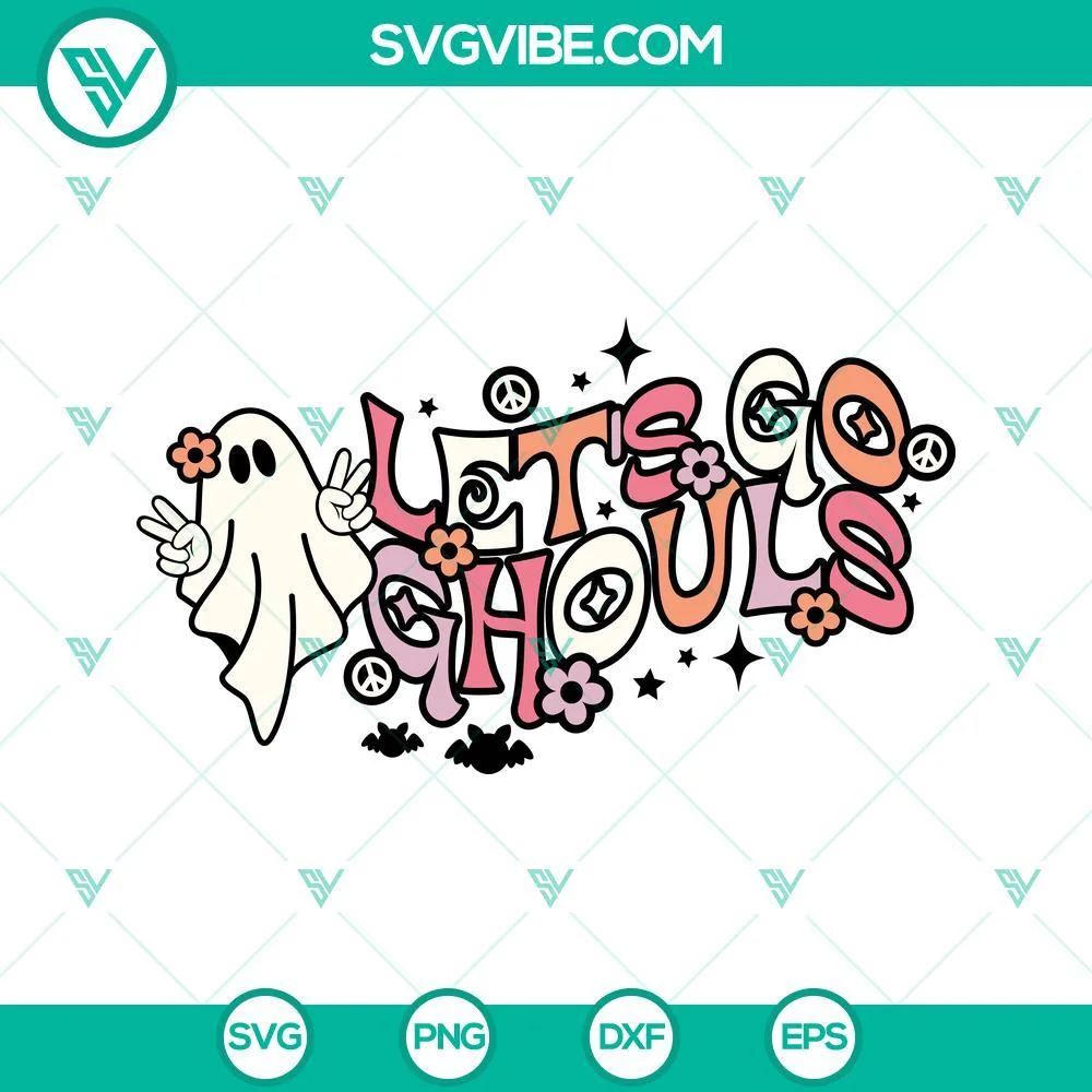 Halloween, SVG Files, Halloween Let’s Go Ghouls SVG Image, Halloween Ghost 1