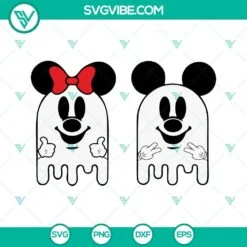 Disney, Halloween, SVG Files, Halloween Mickey Minnie Ghost Bundle SVG File, 2