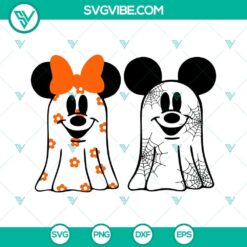 Halloween Mouse Head Ghost SVG Images, Mickey Minnie Ghost Halloween SVG Image
