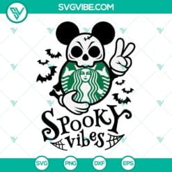 Halloween, Starbucks Cup Wrap, SVG Files, Halloween Mouse Spooky Vibes 24