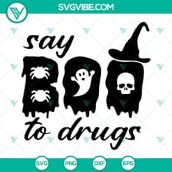 Cancer, Halloween, SVG Files, Halloween Red Ribbon Week SVG File, Say Boo To 4