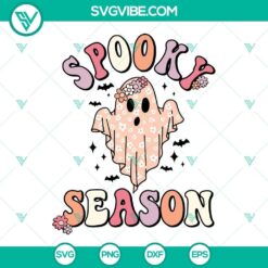Halloween floral ghost SVG files, cute and spooky seasonal design. Great for crafting projects.