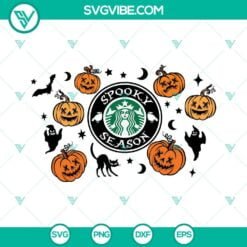 Halloween, Starbucks Cup Wrap, SVG Files, Halloween Spooky Season Starbucks Cup 2