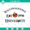 Halloweentown University Est 1998 SVG Images PNG EPS DXF Files logo emblem design for Halloween enthusiasts.