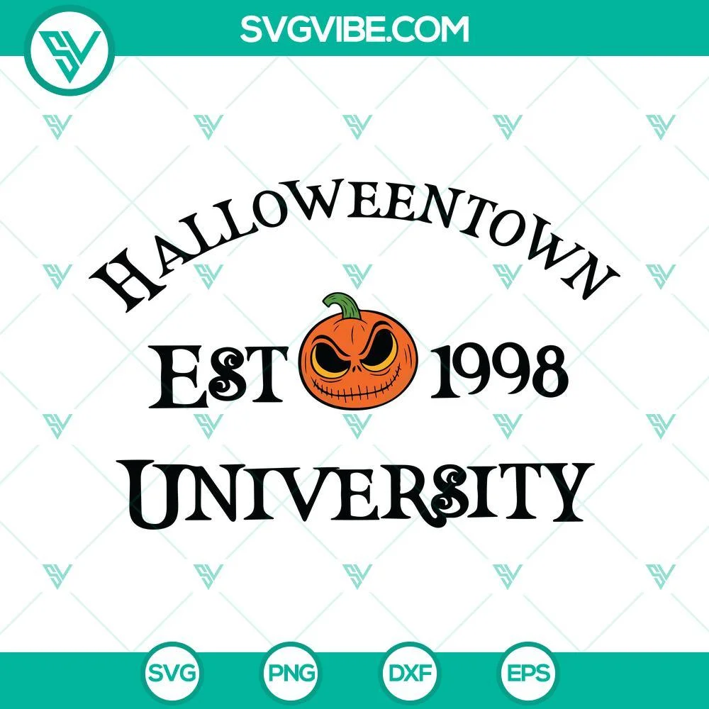 Halloween, SVG Files, Halloweentown University Est 1998 SVG Images PNG EPS DXF 1