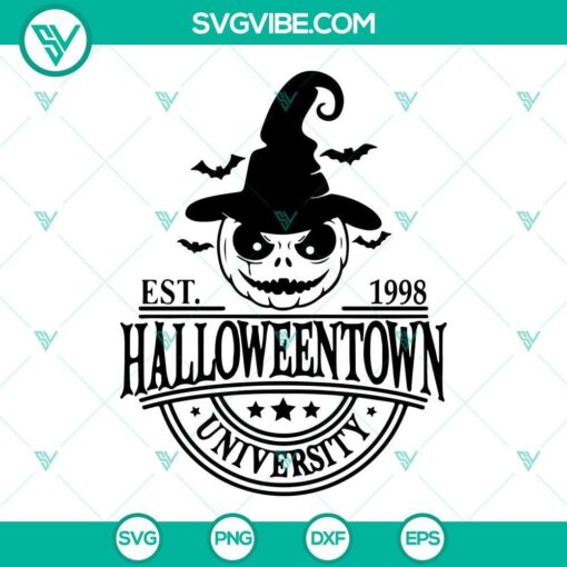 halloweentown university svg halloween pumpkin witch hat svg png dxf eps cut files for cricut silhouette 2 mockup