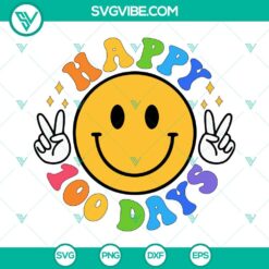 School, SVG Files, Happy 100 Days SVG File, Smiley Face SVG Images, 100 Days Of 13