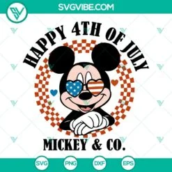 4th Of July, Disney, SVG Files, Happy 4th Of July Mickey And Co SVG Image, 2