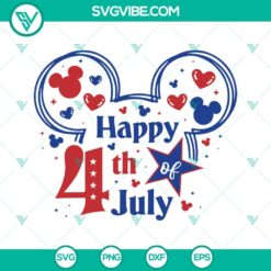 4th Of July, Disney, SVG Files, Happy 4th Of July Mickey Minnie Head SVG Images 14