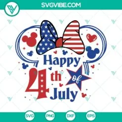 happy 4th of july mickey minnie head svg bundle disney 4th of july svg png dxf eps 9 mockup