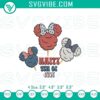 Minnie Mouse cotton candy embroidery design for 4th of July, Disney Independence Day file with patriotic theme.