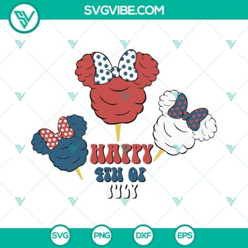 happy 4th of july minnie mouse cotton candy svg disney america svg disneyland independence day vacation svg png dxf eps files 1 mockup