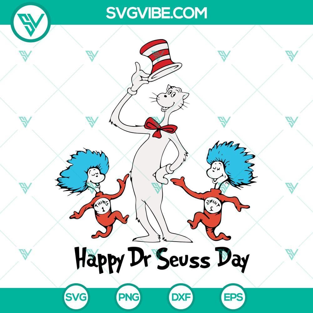 happy-dr-seuss-day-svg-thing-one-and-thing-two-svg-the-cat-in-the-hat-svg-png-dxf-eps-5-mockup.jpg Dr Seuss Day SVG with Thing One, Thing Two, and The Cat In The Hat characters, downloadable file.