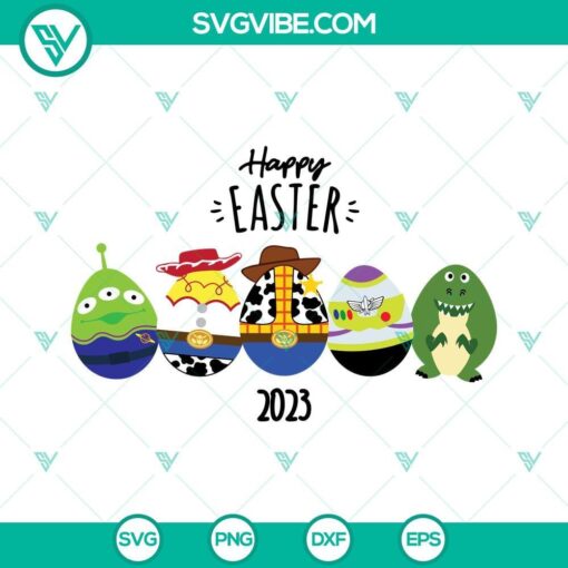 happy easter 2023 toy story easter eggs svg disney cartoon easter svg easter kids svg png dxf eps files 9 mockup