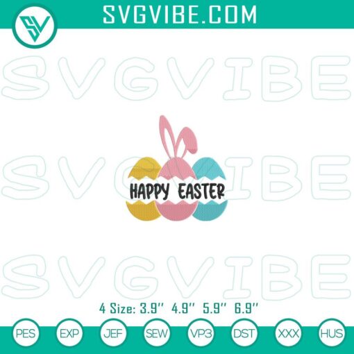 happy easter day embroidery design files bunny easter eggs machine embroidery designs mockup