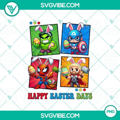 happy easter days superheroes png marvel superheroes bunny easter png mockup