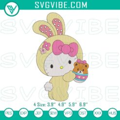 Easter Embroidery Designs, Embroidery Designs, Happy Easter Hello Kitty Bunny 9